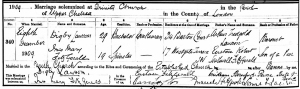 Iris Mary Fitzgerald - Marriage Register entry - 8th December 1909